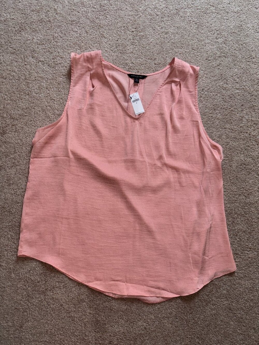 NWT Banana Republic Peach Silk-Like Sleeveless Top XL